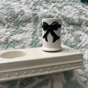 Nora Fleming Toothpick Holder Mini, Black Bow (damaged)